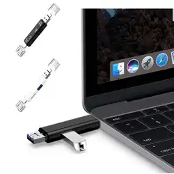 Тип-c/USB/Micro USB SD TF кард-ридер USB мобильные телефоны, ноутбуки, обычные компьютеры. Адаптер для использования на ходу