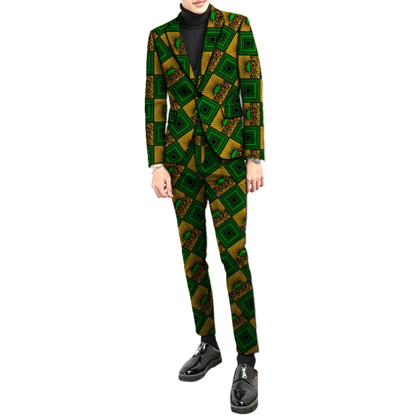 New Arrivals Men Suits Ankara Fashion Blazer And Trouser Customized Two Pieces Mens Wedding Blazer Suits Plus Size Street Wear