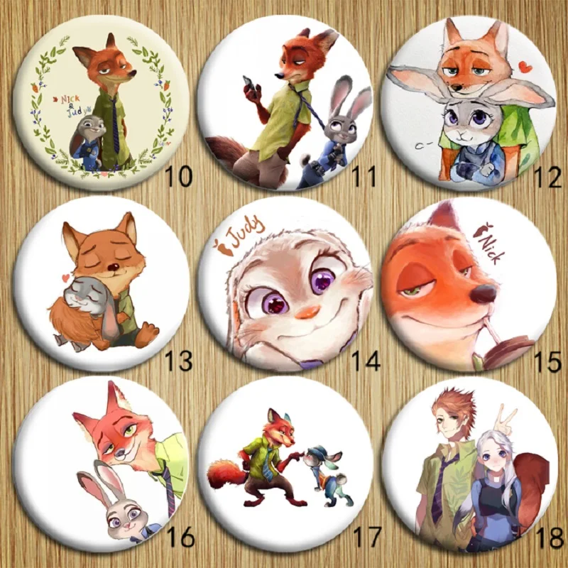 Классический мультфильм для Disney Zootopia кролик и броши с лисой Джуди хопс Ник Уайлд