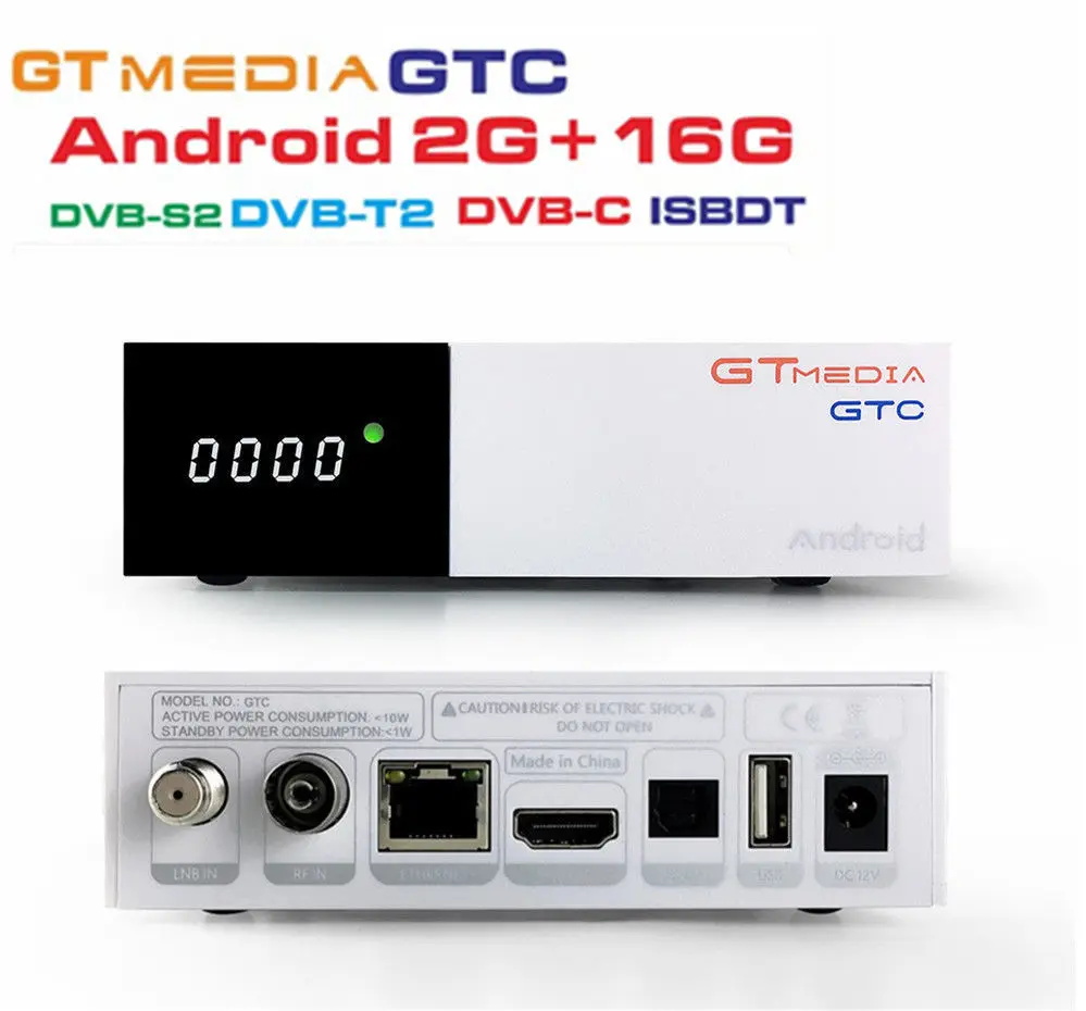 

GT-Media GTC Satellite Receiver DVB-S2/C/T2 ISDBT Amlogic S905D Wfi 2.4G 2GB+16GB Bluetooth 4.0 Android Box Home Equipment