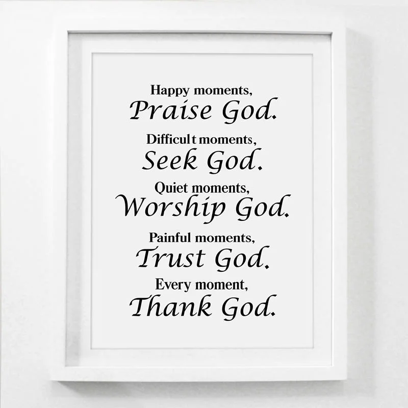 

Abstract Canvas Painting Bible Verse Quote Home Decor Posters and Prints Every Moment Thank God Religion Wall Picture Unframed