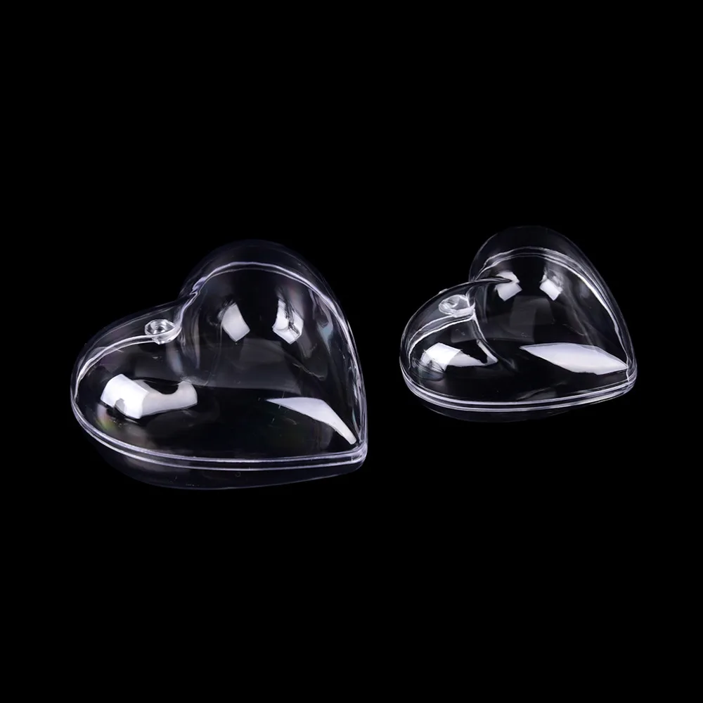 2 шт = 1 набор в форме сердца Diy прозрачный пластик для ванны бомба плесень акриловая Форма 65/80 мм