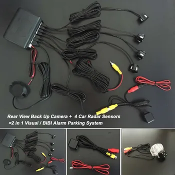 

Car Parking Reverse Parking Radar Sensors + Rear View Camera = 2 in 1 Visual BIBI Alarm Parking System For Toyota Sienna / Wish