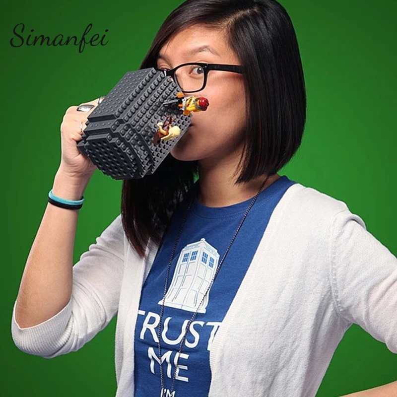

Simanfei DIY Block Puzzle Mugs Creative Drinkware Coffee Cup Assembled Build-On Brick Type Building Blocks Mug for Birthday
