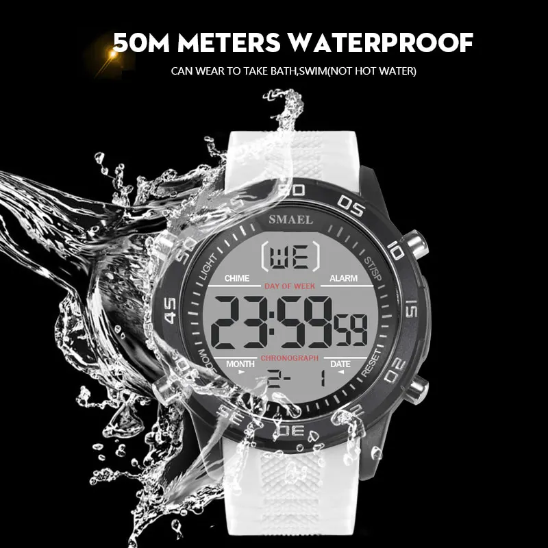 SMAEL модные спортивные часы для мужчин силиконовый ремешок брендовые цифровые часы Noctilucous водонепроницаемые Роскошные часы мужские Relogios Masculinos