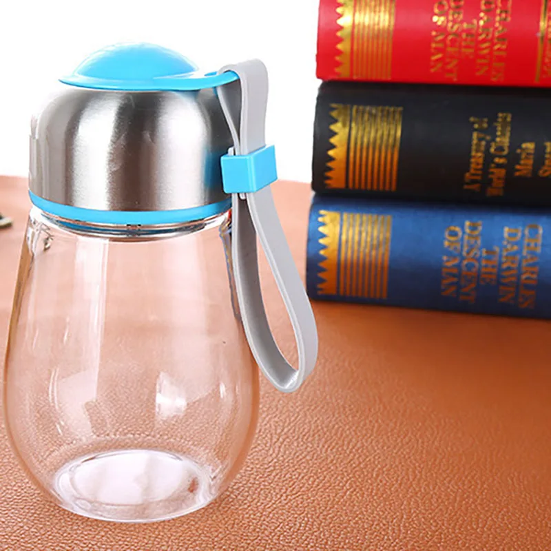 400 мл портативная стеклянная Спортивная бутылка для воды с защитной сумкой, бутылка для фруктового сока, милый креативный термо-чайник для путешествий на открытом воздухе