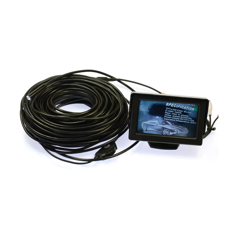 

30M AV Endoscope Camera Waterproof 9mm Head with 6 LED light Adjustable Near Focus Wired Camera Flexible+4.3" TFT LCD Monitor