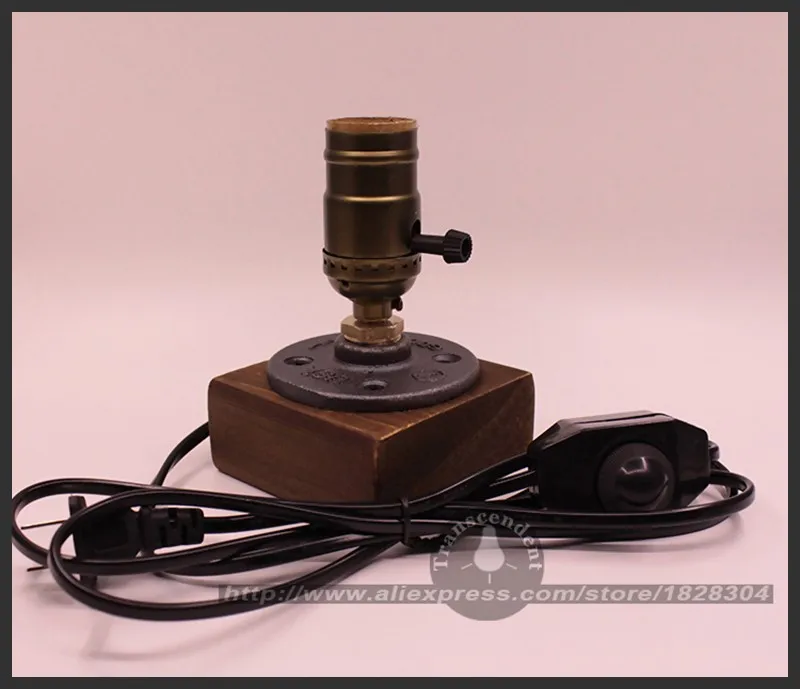  Desk Lamp Dimmable Table Light Wood Edison Bulb 220V Bedroom Bar wooden Retro Coffee Shop Vintage e