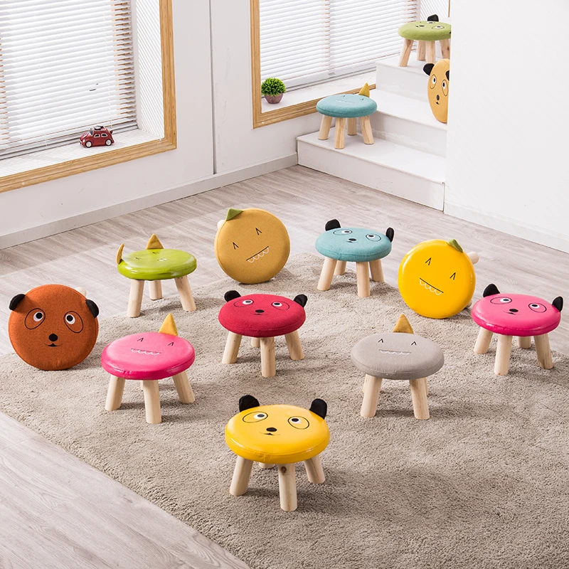 Child Baby Stool Cute Cartoon Multicolor Animal Pattern Chair Small And Flexible