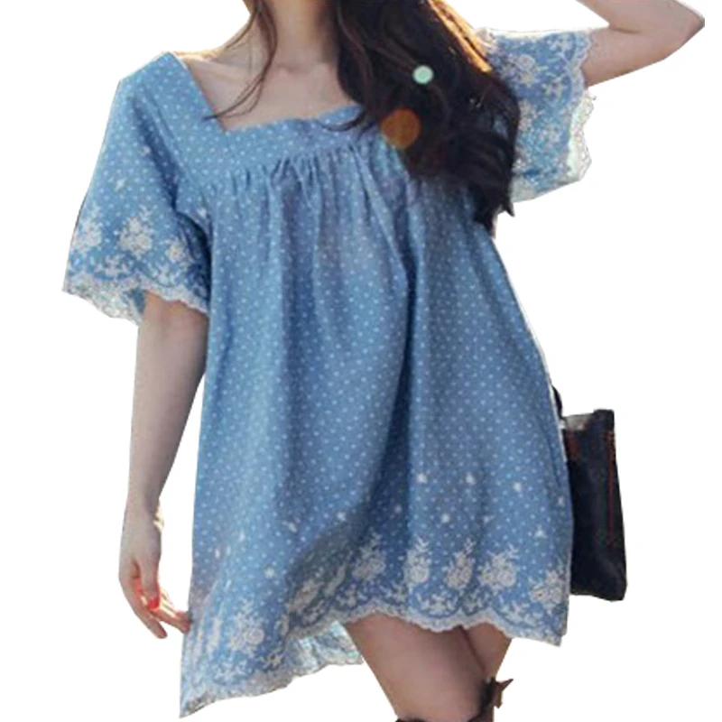 PregnancyTops 100 Cotton Embroidered Maternity Blouse short sleeve