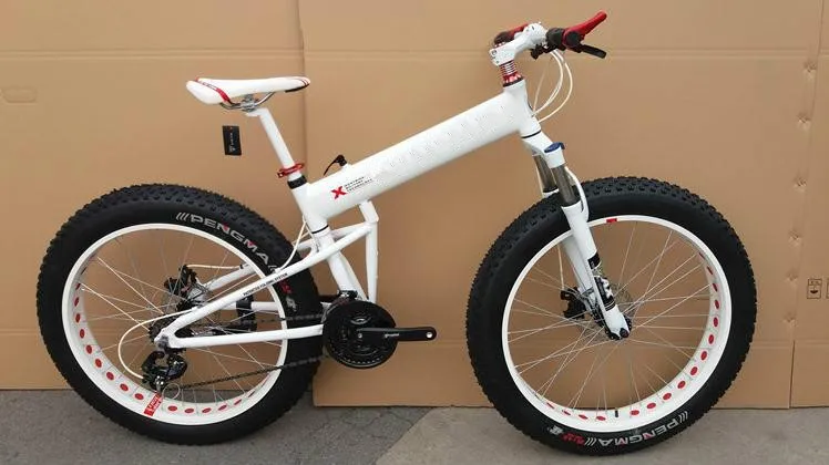 Excellent foldable  portable snow/beach  bike  folding  21/24/27/30 speed alloy mountain bicycle  CE certification 26*4.0 inch  22 13