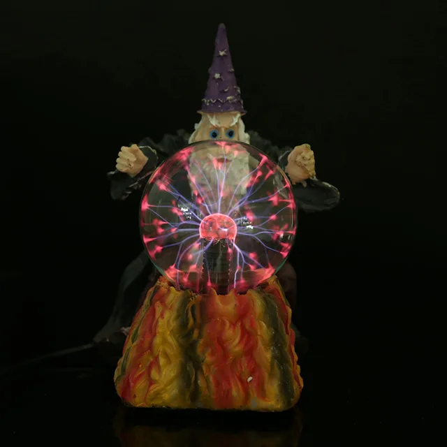 2015 halloween witch design resin lamp plasma ball static ball magic night ball multi color water