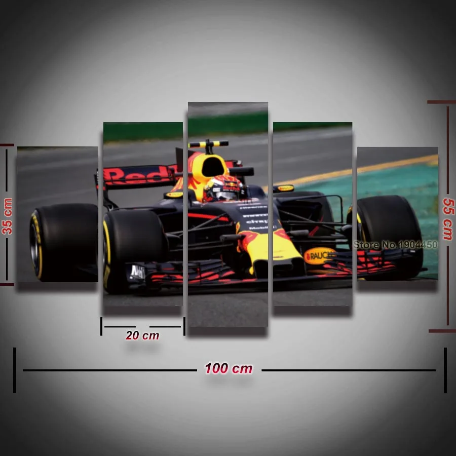 

5 Panel Painting Canvas Art Sports Formula Race Car Modular Picture HD Prints for Home Decor Living Room Wall Sofa Background