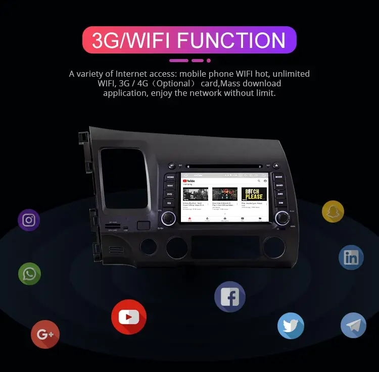 Top Besina Android 9.0 Car DVD Player For HONDA CIVIC 2006-2008 2009 2010 2011 Multimedia GPS Navigation Stereo 2 Din Car Radio WIFI 5