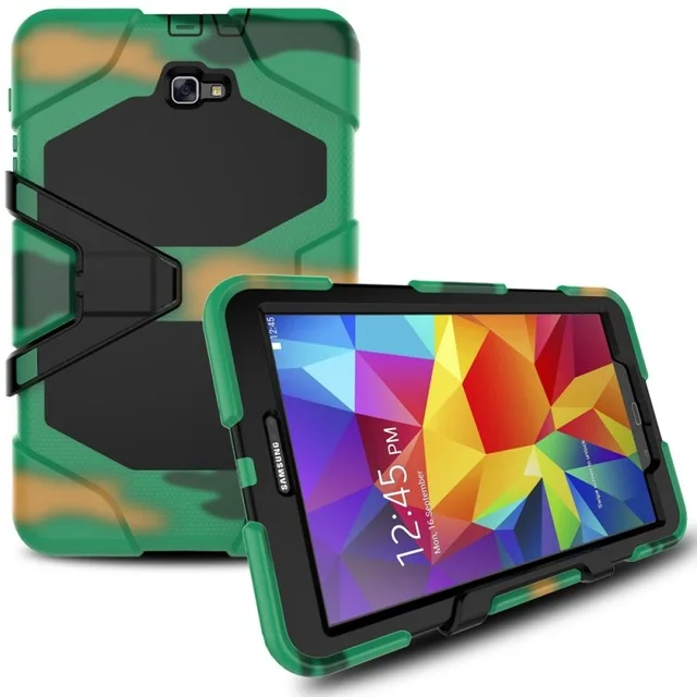 Мода для Samsung Galaxy Tab A 10,1 T580 t585 чехол планшеты противоударный Heavy Duty с подставкой повесить принципиально+ ручка плёнки - Цвет: Camouflage color