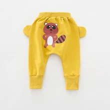 Длинные штаны для мальчика 0 до 4 лет Горячая Распродажа демисезонная детская одежда штаны-шаровары для мальчиков и девочек хлопок животных брюки штанишки для малышей