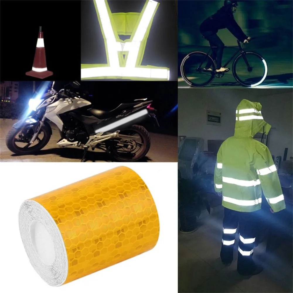 

Universal Fluorescent Super Reflective Adhesive Strips School Bus Safety Warning Tape Car Conspicuity Stickers
