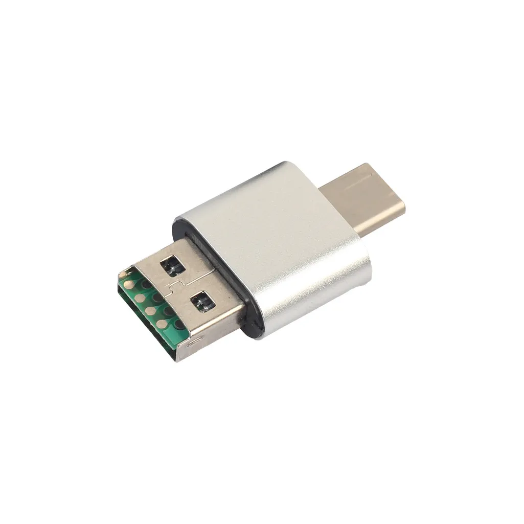 OTG type C к USB 2,0 Micro SD TF кард-ридер адаптер для телефона Android аксессуары для сотовых телефонов Прямая поставка - Цвет: Silver