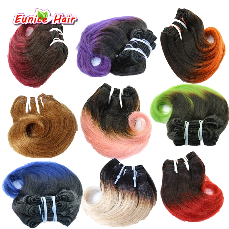 Brazilian Hair Body Wave 4pcs 8inch 100g Brazilian Hair Weave Bundles Ombre Color Short Weave Curly Hair Extension brazilian-body-wave-hair-bundles