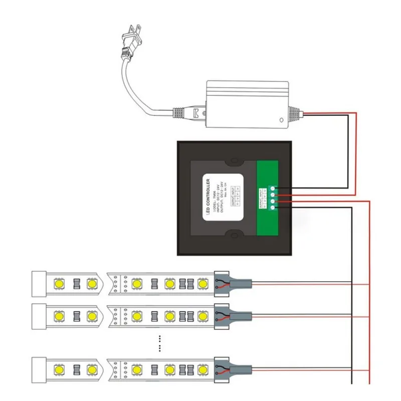 Wand Einbau Led Controller 12V 24V 8A Led Dimmer Touch Panel für LED Strips