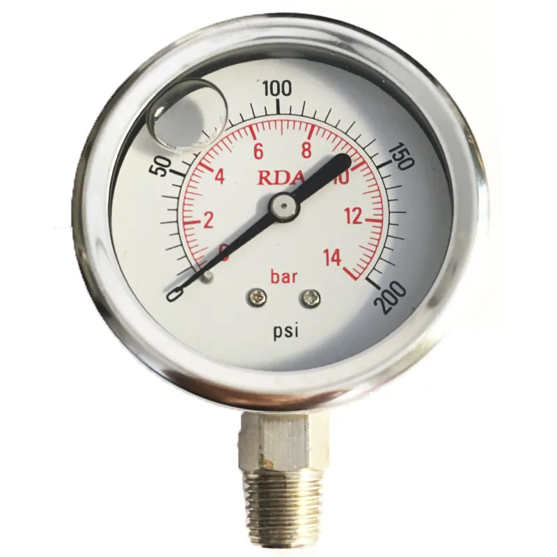 SP 0 160Psi 11Bar 60 мм 1/4 нить радиальный манометр из нержавеющей стали с жидкостью масло