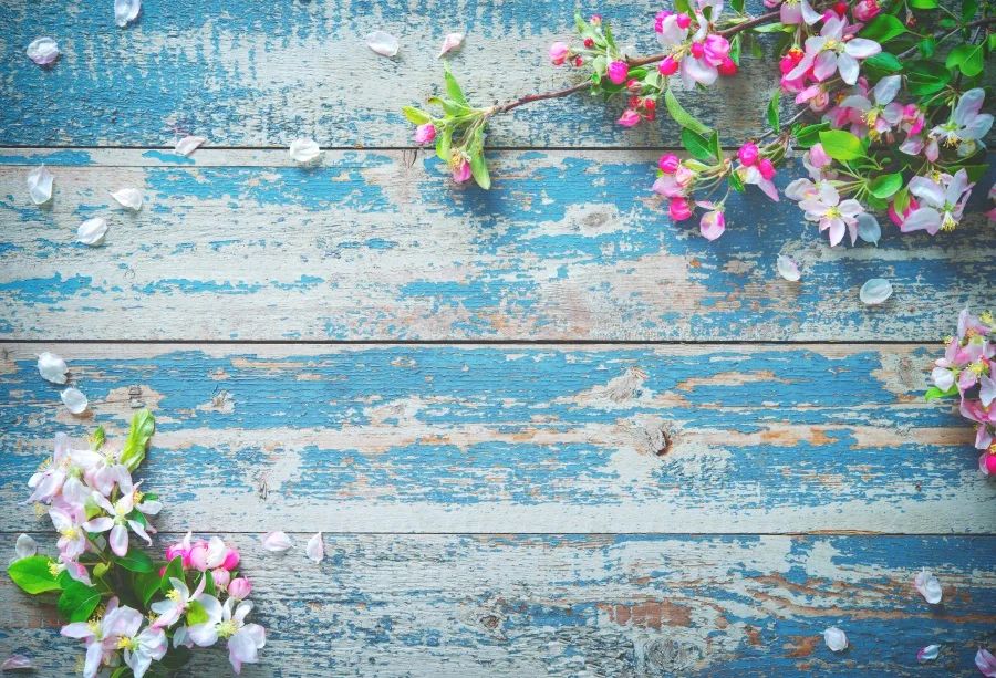 Yeele Wood Board Flower Petal Birthday Pet Doll Props Photography Background Wall Photographic Backdrop Digital For Photo Studio