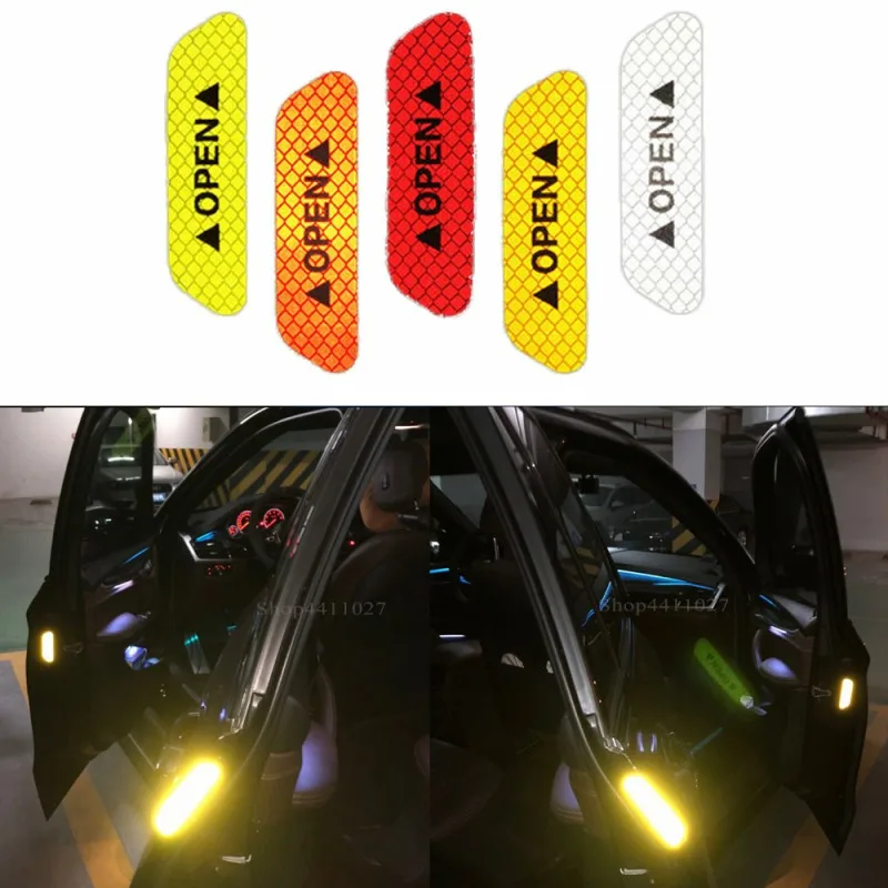 

Car OPEN car door Reflective Tape Warning Mark sticker for Brabus smart 451 450 badge exhaust emblem accessories