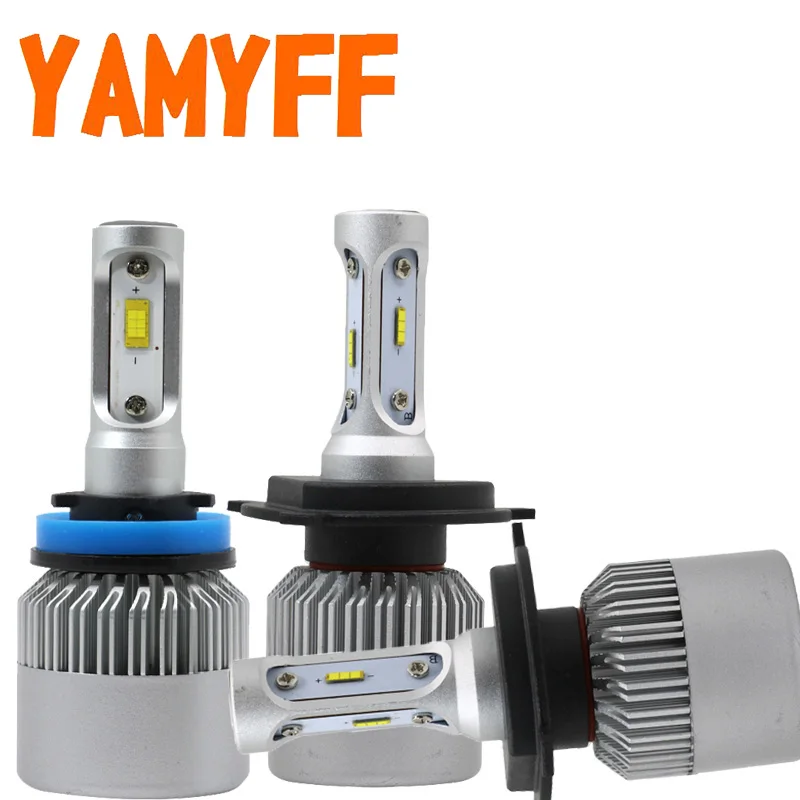 YAMYFF фар автомобиля H7 светодиодный H4 H1 лампы H11 лампа H3 H27 880 HB3 HB4 50 W 9000LM 6000 K авто