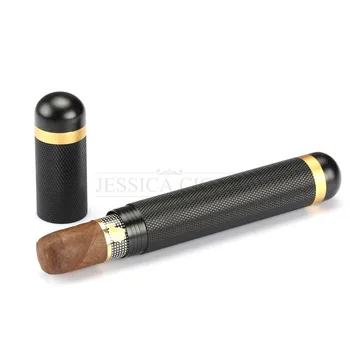 

GALINER Aluminum Portable Cigar Tube 1 Finger Pocket Humidor Tubes Travel Cigar Case Holder 2 Color Available