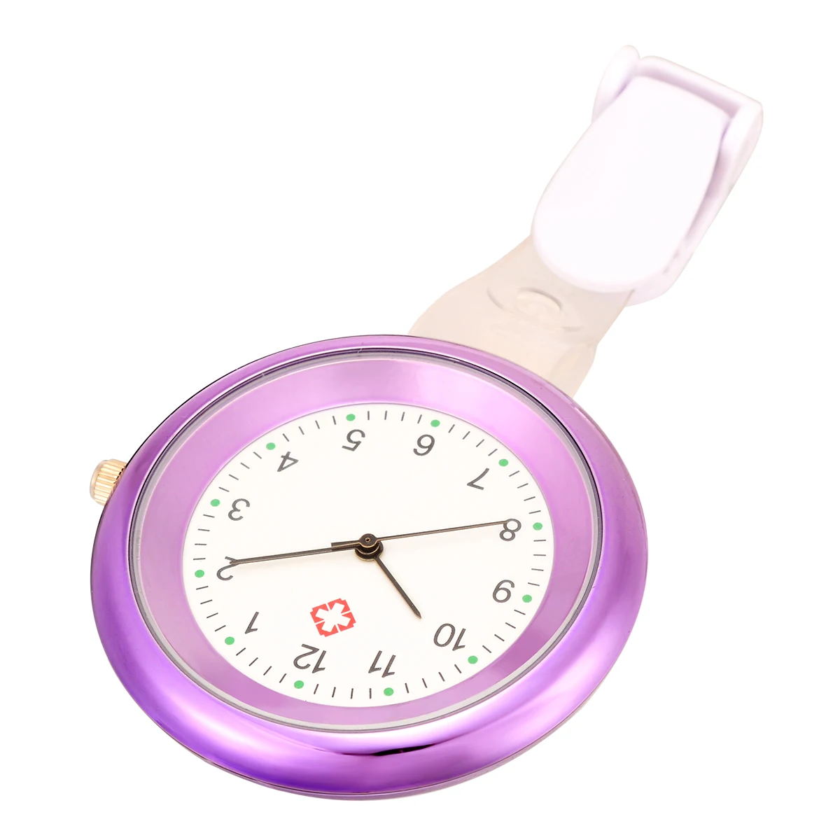 Shellhard женские модные силиконовые часы для медсестры с круглым циферблатом, кварцевые медицинские карманные часы, брошь-часы с подвеской, 8 цветов - Цвет: Purple