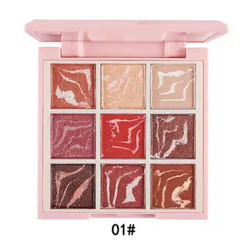 

9 Color Eyeshadow Mermaid Marbled Eyeshadow Pearlescent Matte Baking Powder Eyeshadow Women Eye Make Up Tool