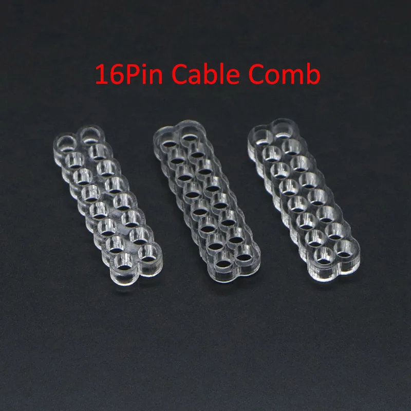 Clear 4Pin 6Pin 8Pin 12Pin 14Pin 16Pin 24Pin Round Acrylic Cable Comb for 18AWG Single Sleeved Wire.