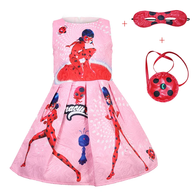

Princess Ladybug Girls Dress Summer Tutu Wedding Birthday Party Dresses For Children's Moana Ladybug Costume Prom Designs