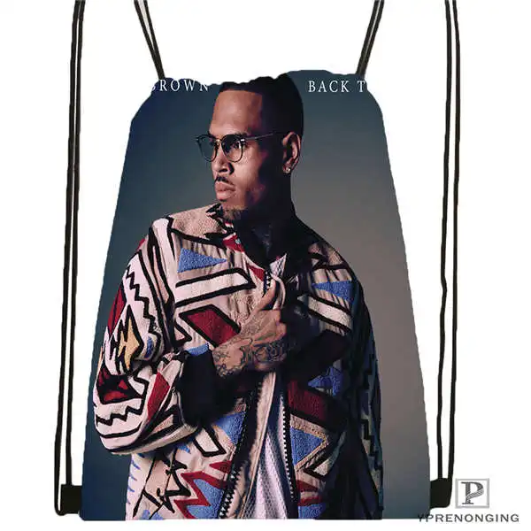 Drawstring Backpack Custom Chris-Brown-Royalty походная сумка на шнурке Cute Daypack Kids Satchel(черная спинка) 31x40 cm#180611-03-122 - Цвет: Drawstring Backpack