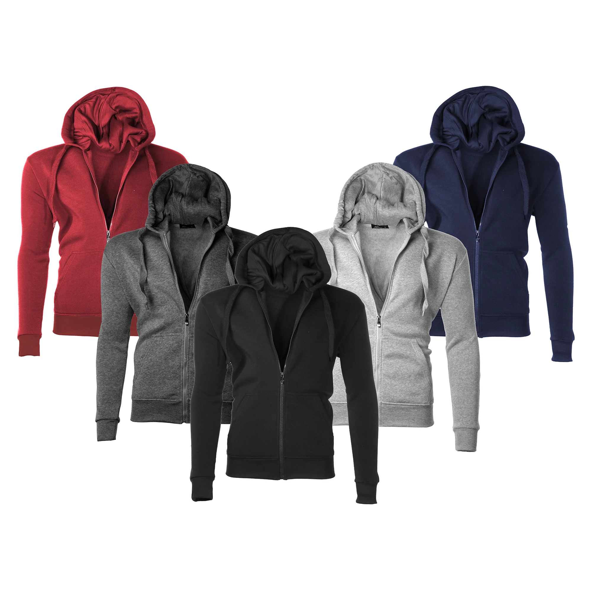 Men's Moisture Wicking Fleece-Lined Full-Zip Up Hoodie