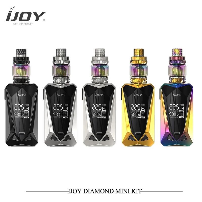 

Original Ijoy Diamond Mini Kit Electronic Cigarettes Kit vape 225w max Power with 4ml Diamond Baby Tank Vaporizer VS Captain Mod