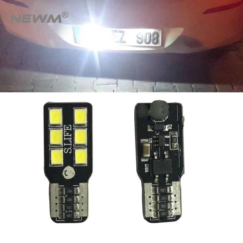 

2x T10 6 SMD 2835 Car LED License Plate Auto Canbus Light W5W 168 194 For Opel Adam Corsa C Corsa C Combo Corsa D Astra H
