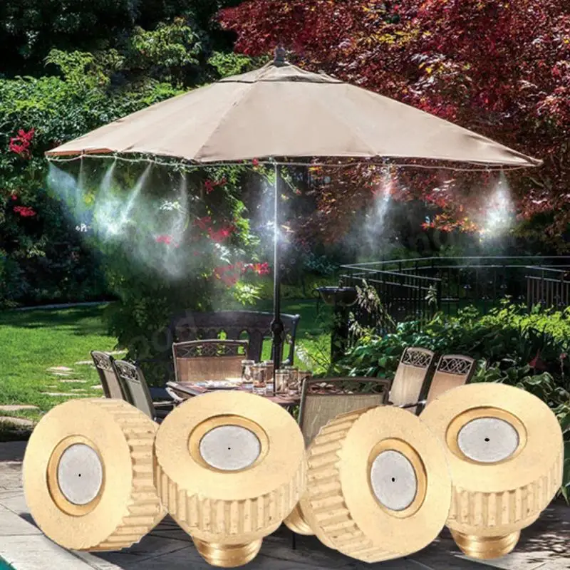 5pcs/set 3/16 Inch 4Sizes Brass Atomization Spray Nozzles Garden Cooling Misting Sprinkler Watering Accessories | Дом и сад