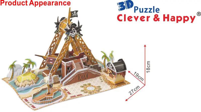 Умный и счастливую землю 3d головоломка модель пиратского корабля на взрослых головоломки diy бумаги модель Варшавы игры для детей бумаги