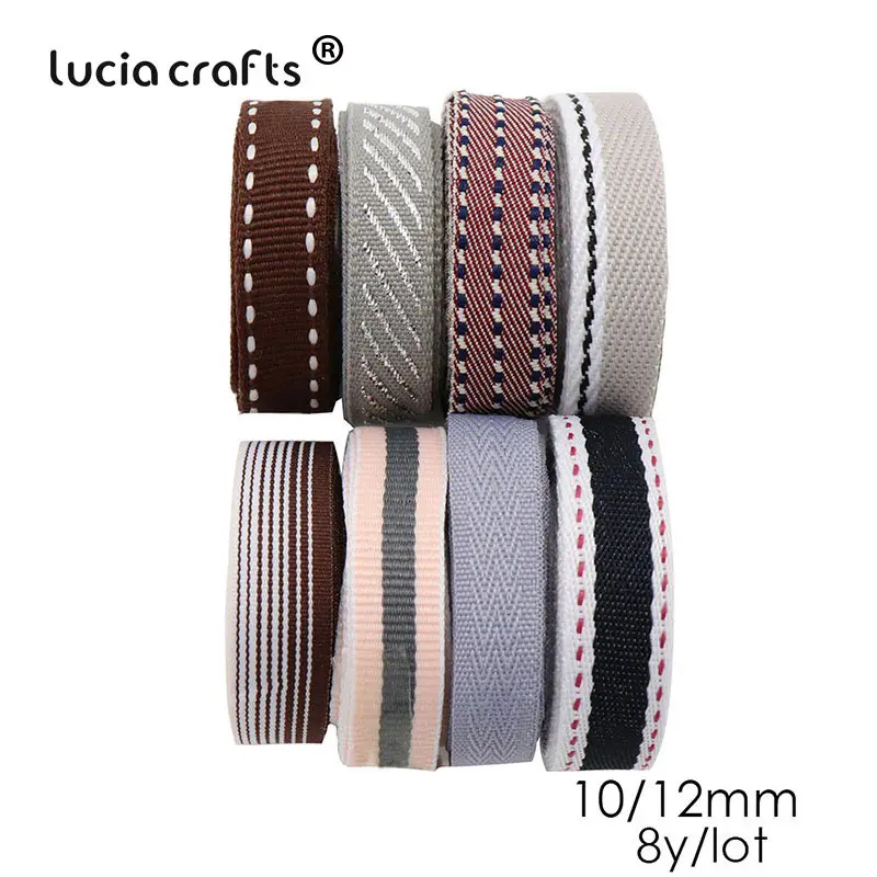 Распродажа! Lucia crafts, 8 ярдов, много вариантов, с принтом, Корсажная/атласная лента, бант, сделай сам, для шитья, материалы ручной работы, аксессуары S0202 - Цвет: Mixed D