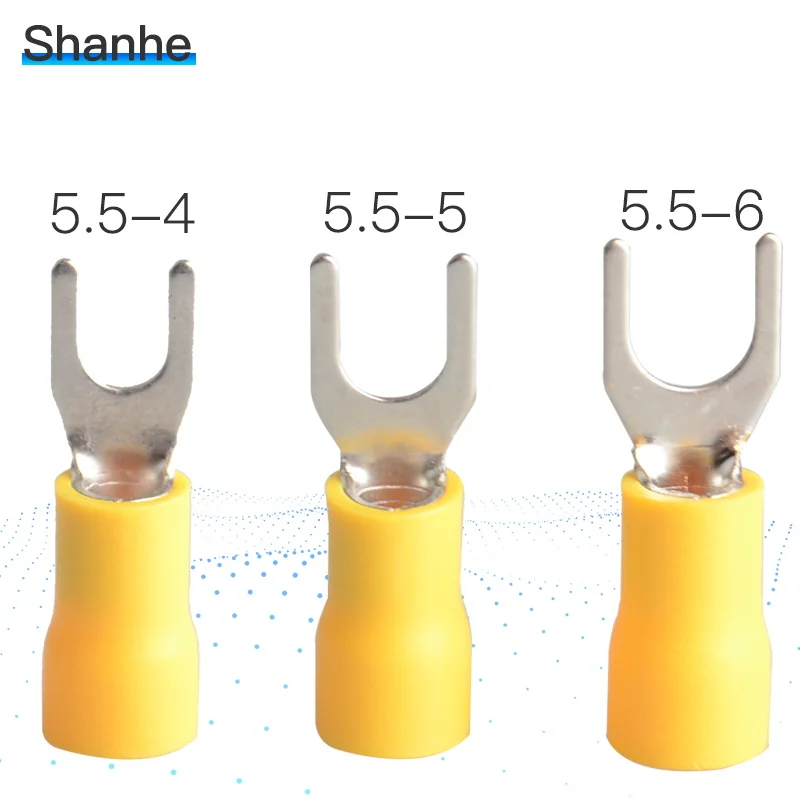 SV5.5-5 Furcate терминал кабель провода разъем Изолированные Наконечники SV5.5-4 желтый