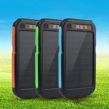 20000 мАч Солнечный запасные аккумуляторы для телефонов водонепроницаемый 2 USB внешний портативный аккумулятор iPhone Xiaomi Mi samsung открытый путешес