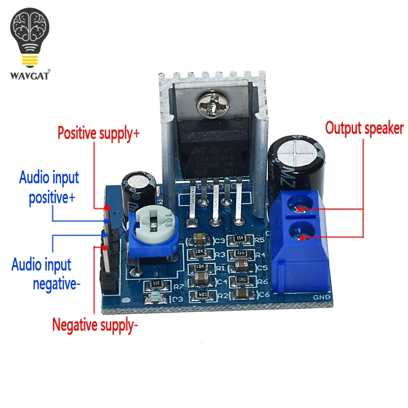 TDA2030 модуль питания TDA2030 аудио усилитель плата модуль TDA2030A 6-12 в один