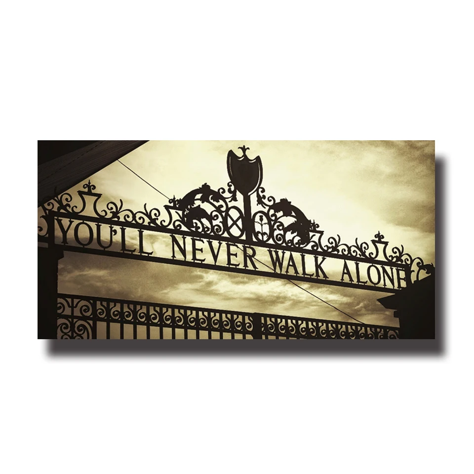 Печать в формате HD Картина на холсте на тему спорта Ливерпуль железные ворота вы никогда не будете ходить один домашний Декор стены искусства плакаты Модульная картина Фреска