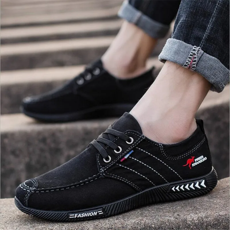 

Fashion Denim Men Canvas Shoes Male Summer Mens Sneakers Slip On Casual Breathable Shoes Loafers Chaussure Homme Black SIZE 44
