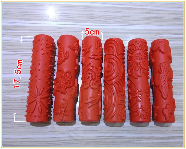 7 дюймов красный резиновый ролик для отделки стен Краски ing ролика, Краски с поддерживающим роликом для отделки стен Краски инструменты