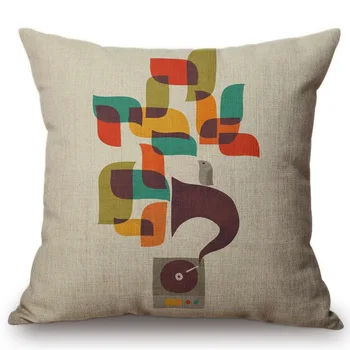

Colorful Flower Art Painting Style Cushion Cover Geometric Plant Home Decor Office Sofa Chair Children's Room Throw Pillow Case