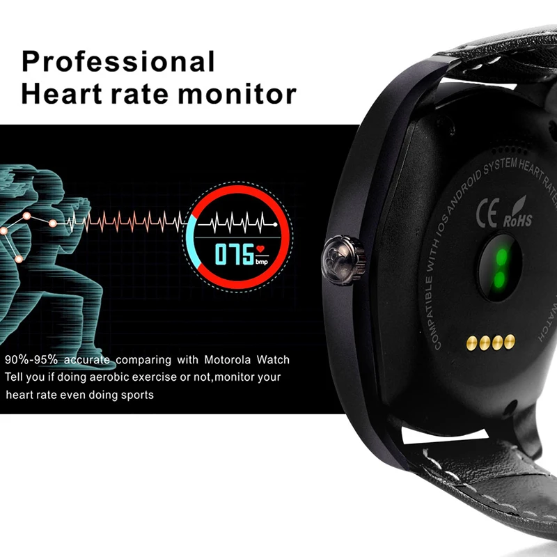 New K89 Smart Watch Men Women Round Screen Smartwatch MTK2502C Heart Rate Monitor for Android IOS Bluetooth Classic Health Watch