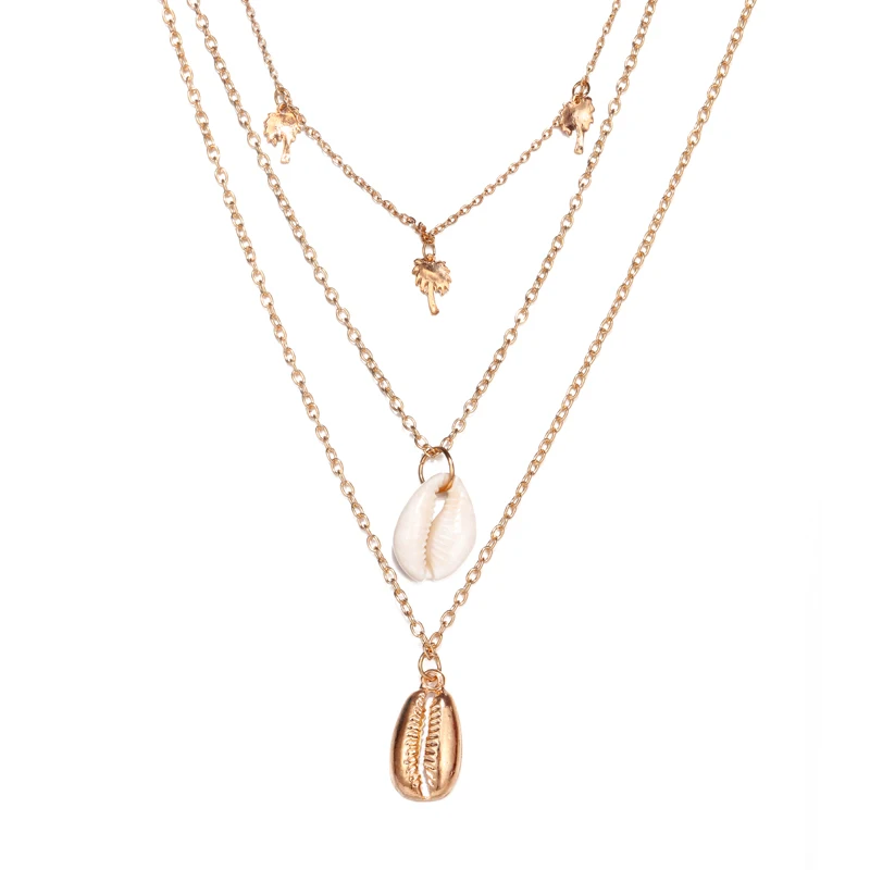 Богемное ожерелье-чокер из натуральной раковины для женщин, модные пляжные ожерелья, ювелирные изделия, collares de moda - Окраска металла: XL1506