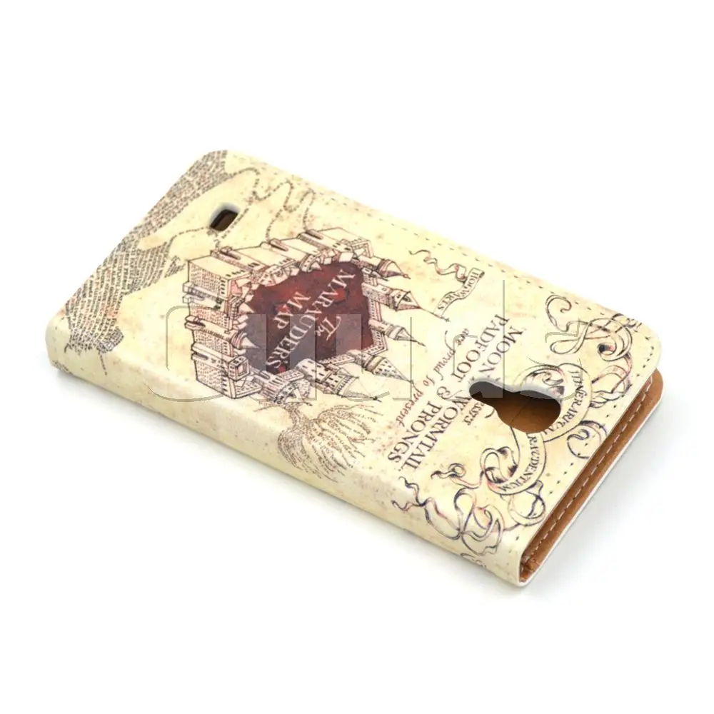 The Marauders Map Leather Wallet Case for Samsung Galaxy S4 mini i9190 I9192 I9195